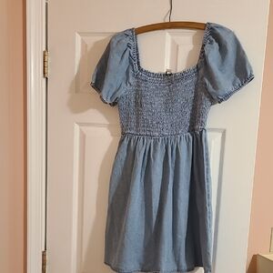 American Eagle Outfitters Blue Puff Sleeve Dress